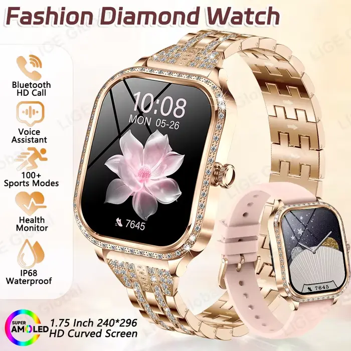 LIGE Nouvelle Montre Connectée de Luxe pour Femme