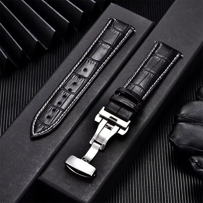 Bracelets de montre en cuir de veau véritable