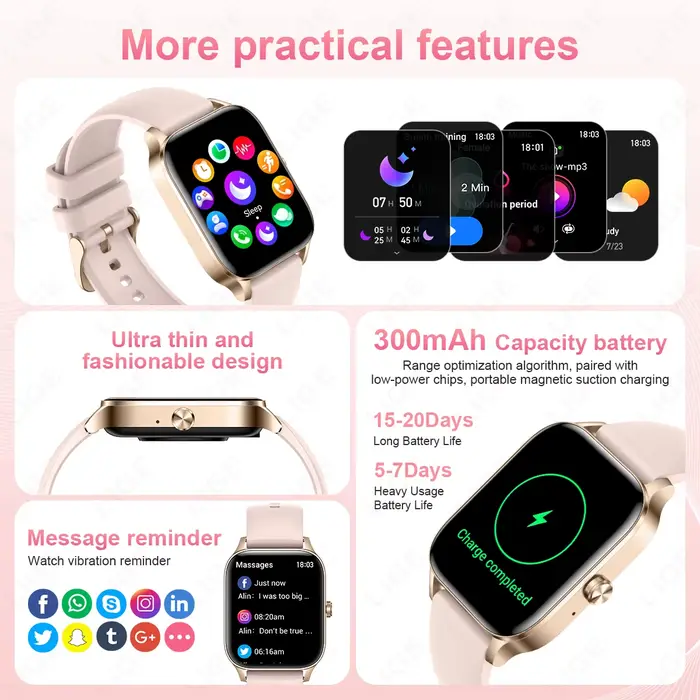 Montre intelligente de sport pour femme