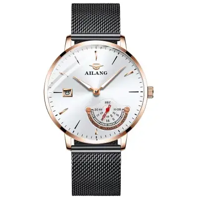 AILANG-Montre mécanique en acier inoxydable pour homme, style minimaliste, horloge de plongeur autom