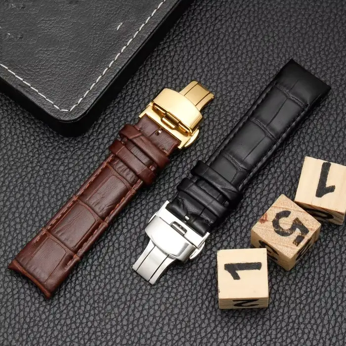 Bracelet de montre en cuir véritable de veau