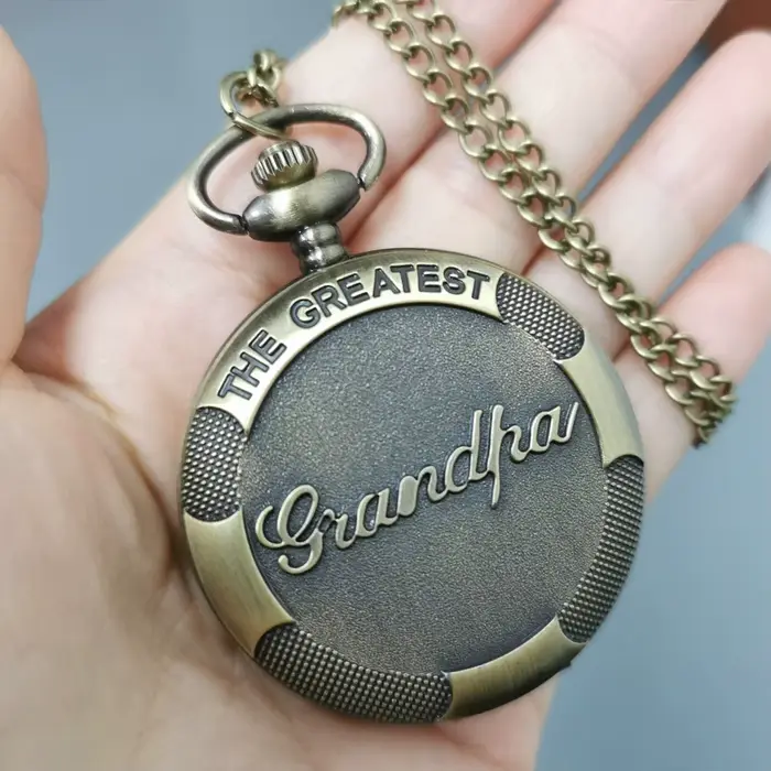 Montre de poche à quartz pour hommes avec cadran à chiffres arabes design mode et casual cadeau anniversaire ou fête papa