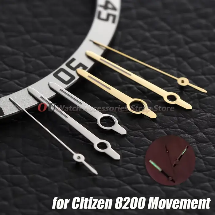 1 Aiguille de montre verte luminescente pour mouvements Citizen 8200
