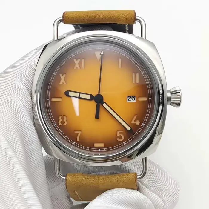 Montre mécanique vintage 45mm NH35 acier inoxydable 316L bracelet cuir lumineuse pour hommes et femmes occasions spéciales