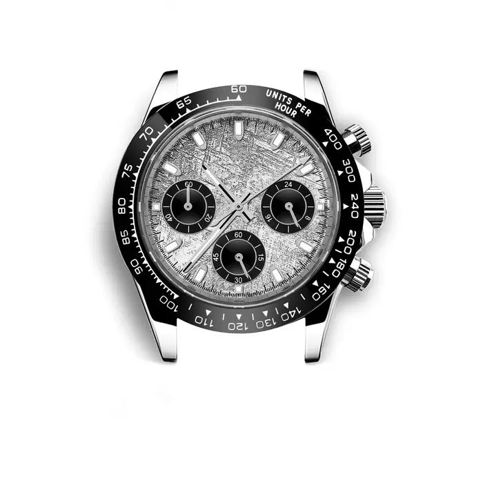 Neiton 39mm VK63 boîtier de mouvement Panda trois yeux saphir chronographie acier inoxydable étanche or bleu noir