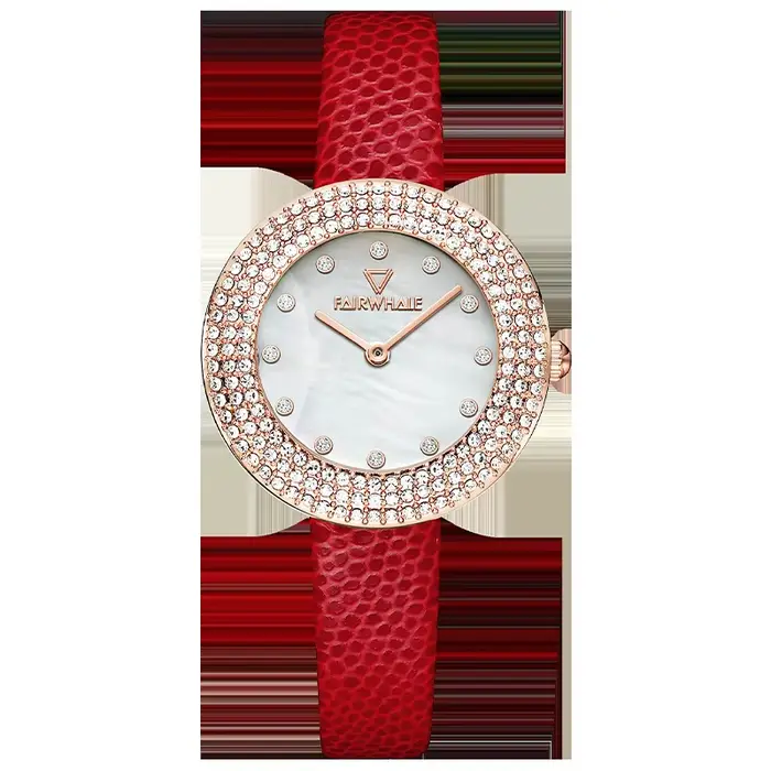 Montre à Quartz Entièrement en Diamant pour Femme Design de Bague Luxe Léger Étanche Occasions Spéciales