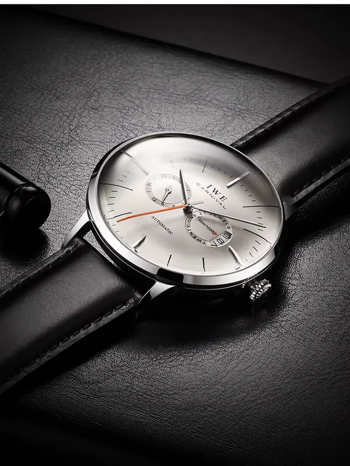 Montres pour hommes CARNIVAL Top marque de luxe étanche Date gris mâle mis5 automatique mécanique montre-bracelet Relogios Masculinos