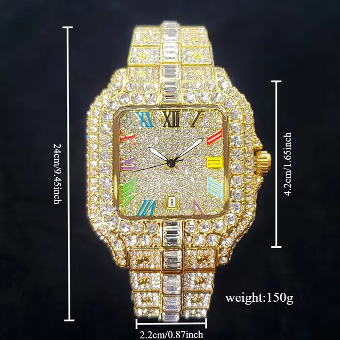 Offre spéciale montre en diamant pour hommes Top marque de luxe montre-bracelet de glace mode en acier inoxydable étanche montres à Quartz livraison directe