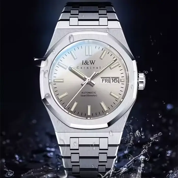 CARNIVAL Montre Mécanique Homme de Luxe Saphir Mouvement MIYOTA Style Mode Décontracté Polyvalent Occasions Bureau Événements Formels Moments Détente