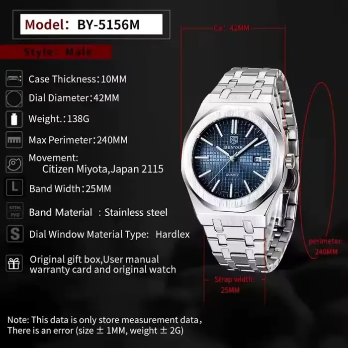 Montres à quartz étanches pour hommes