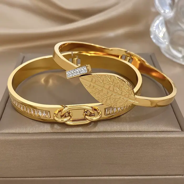 Bracelet en acier inoxydable incrusté de diamants Lifefontier design original pour homme et femme occasions spéciales tracker d'humeur