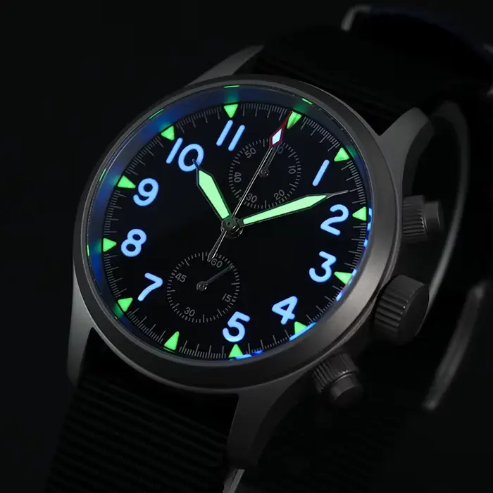 Militado ML1868 montre VK61 mouvement à Quartz 100m montres étanches hommes en acier inoxydable chronographe saphir cristal montre-bracelet