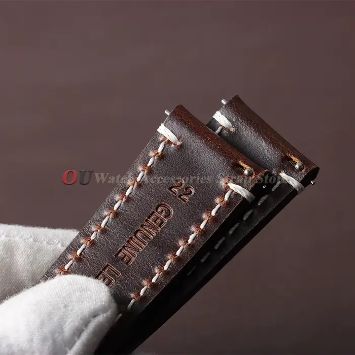 Bracelet de montre vintage en cuir huilé ciré 20mm 22mm pour Seiko pour Omega