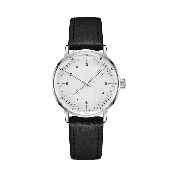 Montre-bracelet mécanique minimaliste unisexe à mouvement automatique, verre bombé vintage, design d