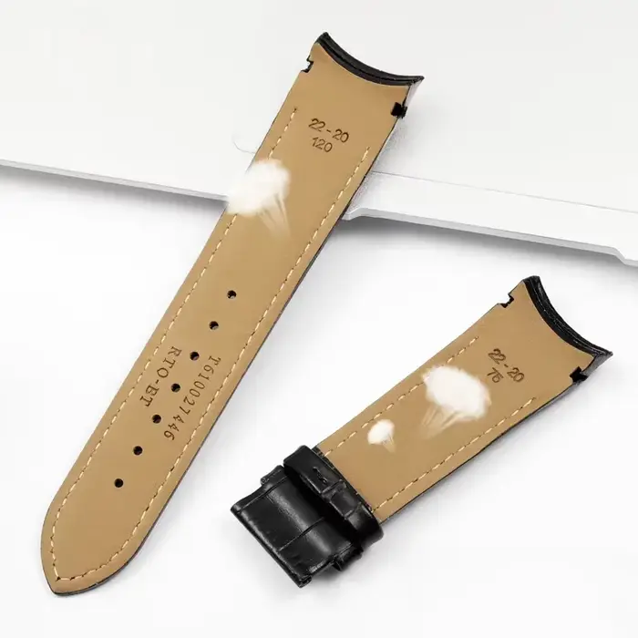 Bracelet de montre en cuir véritable pour homme