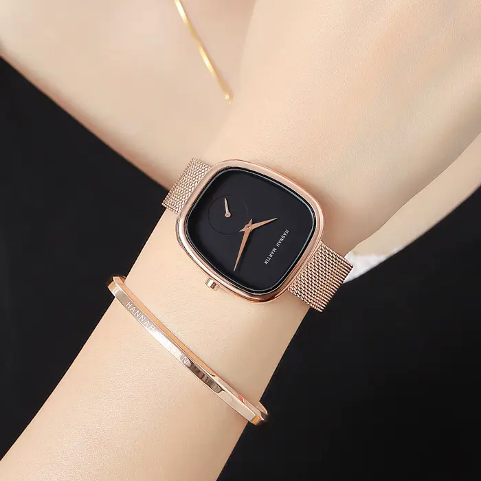 2025 nouvelles femmes montre-bracelet à Quartz 34mm baril de vin or Rose noir chronomètre à la mode Style minimaliste