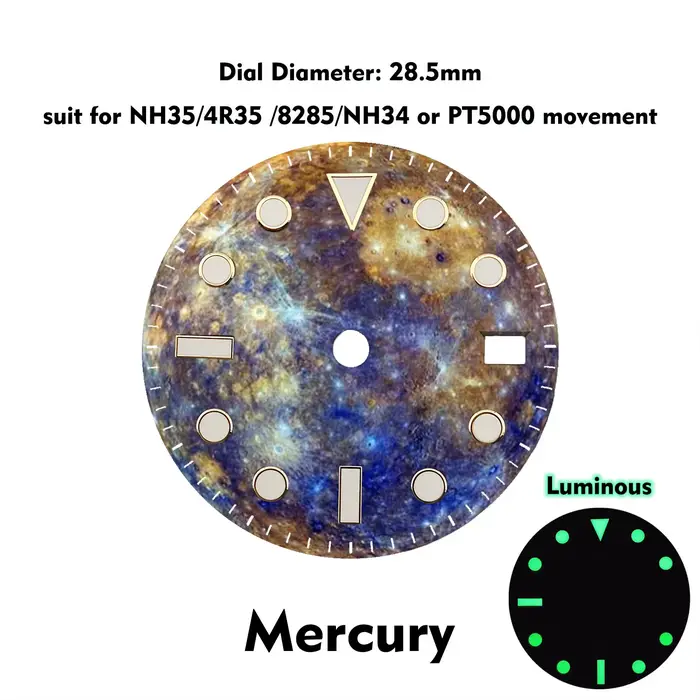 Cadran en acier inoxydable lumineux OUMASHI personnalisable pour mouvements NH35 4R35 8285 NH34 PT5000 montres occassions spéciales