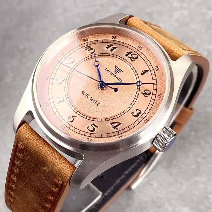 Tandorio 39mm pilote rétro titane mis5 8215/PT5000 mouvement montre mécanique pour hommes 200m étanche verre saphir