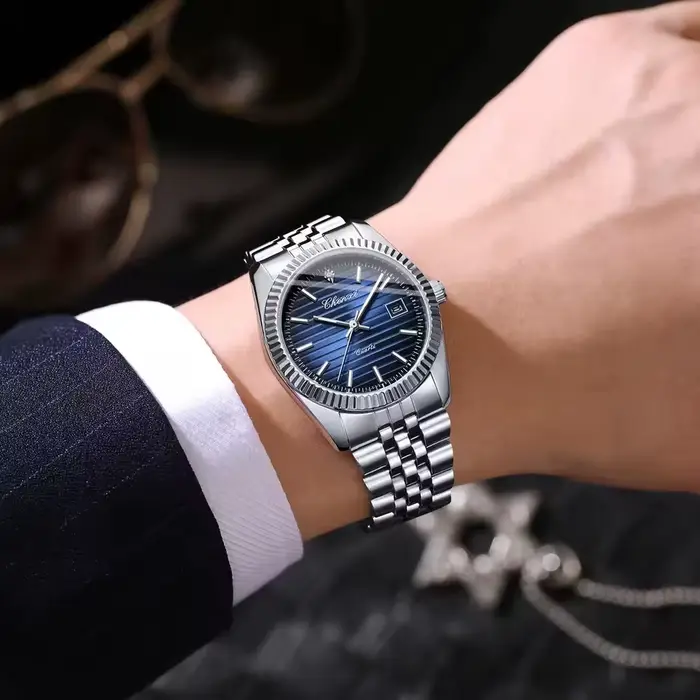 CHENXI 004D hommes montres à Quartz de luxe en acier inoxydable étanche lumineux Date montre-bracelet décontractée pour homme