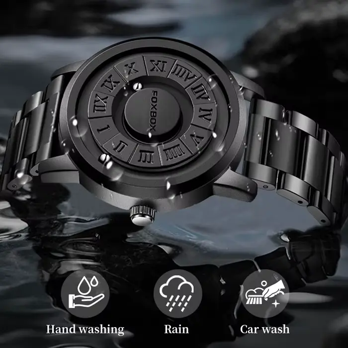 LIGE-Montre de luxe avec pointeur magnétique pour homme, accessoire de sport, chronographe à quartz