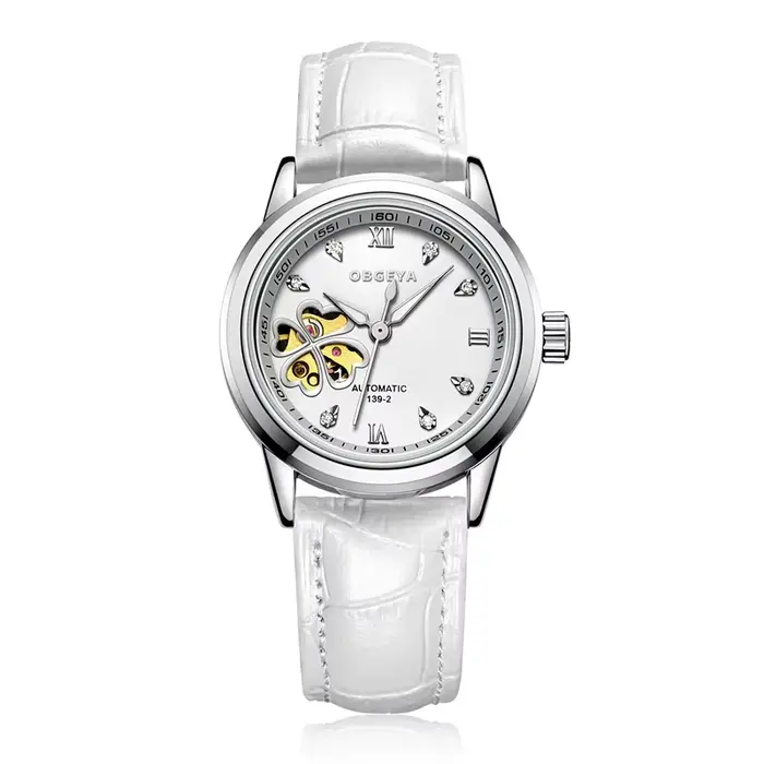 Montre-bracelet de luxe rose pour femme, montre mécanique automatique, résistante aux chocs, pour occasions spéciales et quotidienne