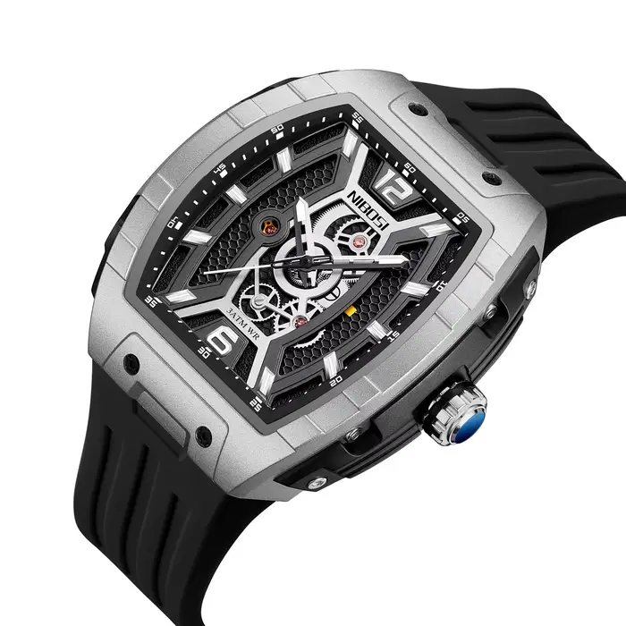 NIBOSI squelette montres de mode pour hommes analogique étanche mode Punk chronographe hommes montre
