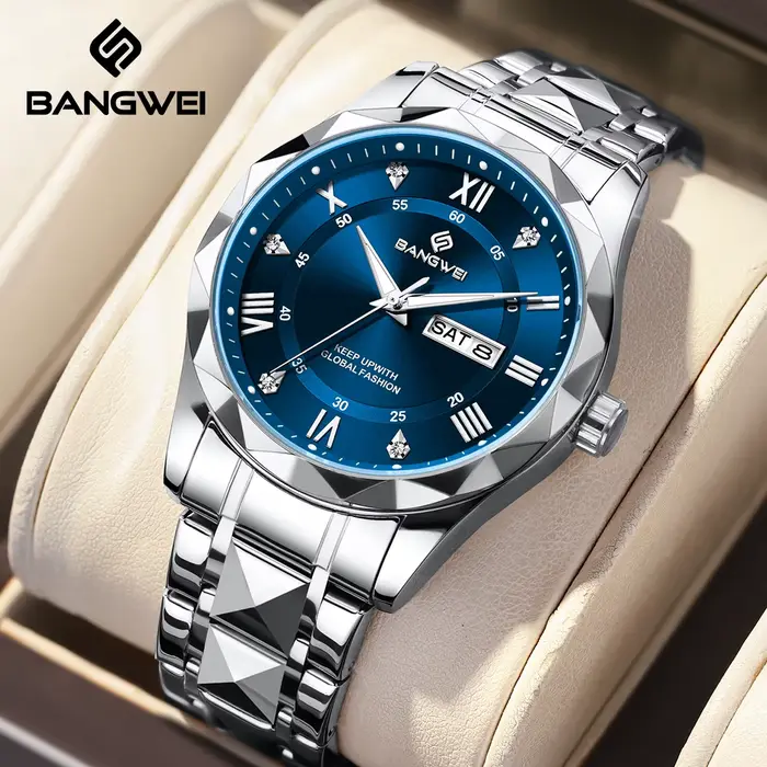 BANGWEI femme montre de luxe Elagant classique mode horloge affaires décontracté Date en acier inoxydable étanche lumineux Quartz dames montres