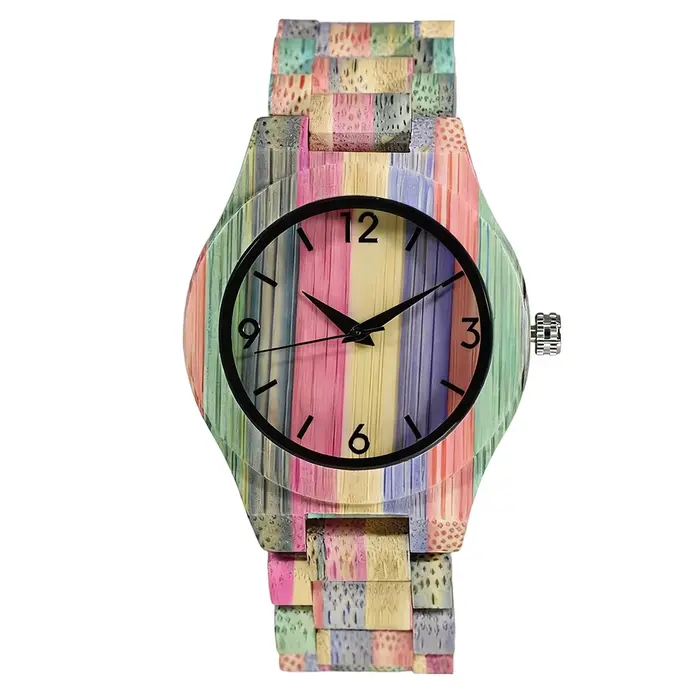 Montre-bracelet en bambou pour femme