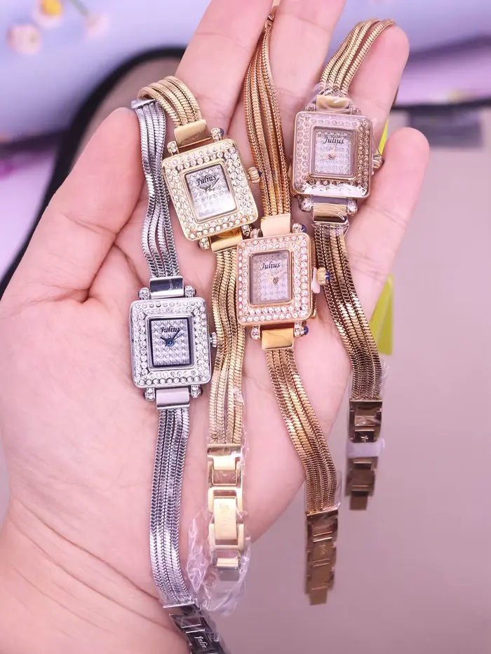 Montre à quartz julius mini dame pour femme, horloge élégante, bracelet habillé, cadeau d'anniversaire pour fille, mode japonaise