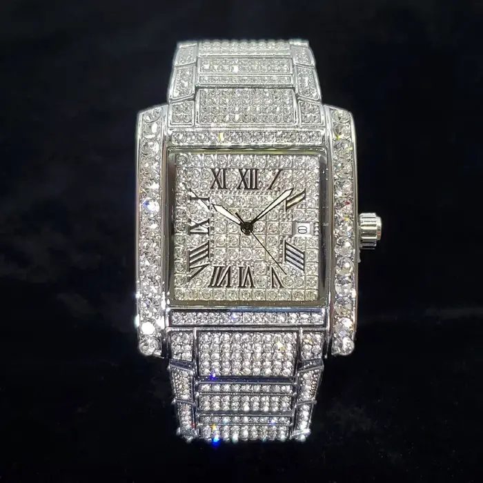 Montre en diamant de luxe pour hommes