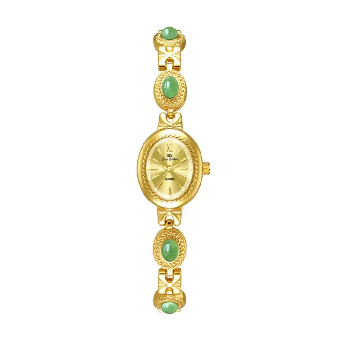 Montre-bracelet élégante pour femmes en laiton avec bracelet en acier au tungstène couleur Melard exquise pour occasions spéciales