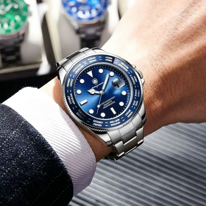 PAAZOMU Montre-bracelet de sport décontractée de luxe pour homme