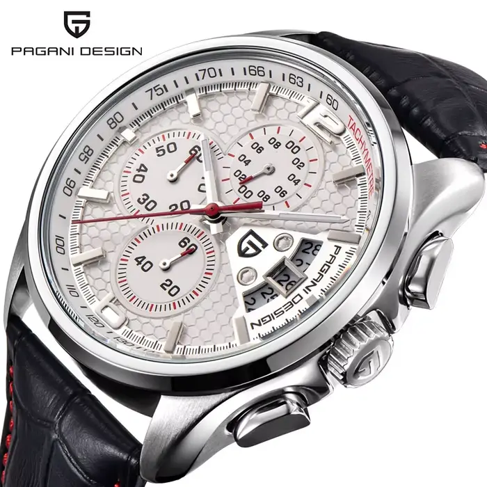 Montre Pagani Design homme quartz chronographe résistante à l'eau pour occasions formelles et activités de plein air