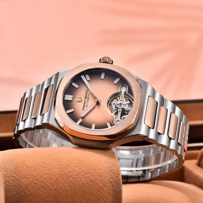 PAGANI DESIGN 2025 montre pour hommes or Rose