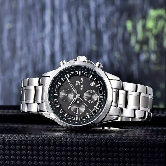 Montre BENYAR 2024 Quartz Robe Résistante à l'Eau Pour Hommes Occasions Spéciales Plongée Aventures Élégante