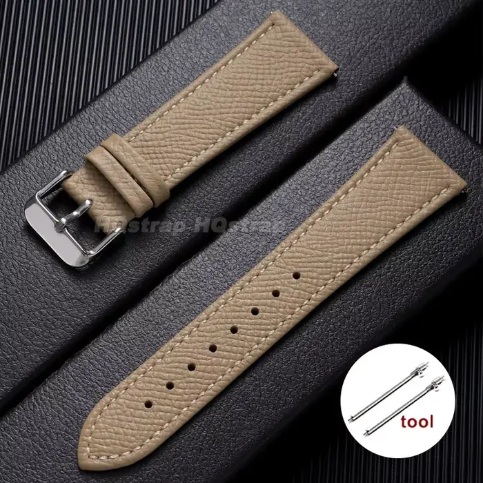 Bracelet de montre en cuir grainé 18mm 19mm 20mm 21mm 22mm à dégagement rapide, style rétro, en cuir