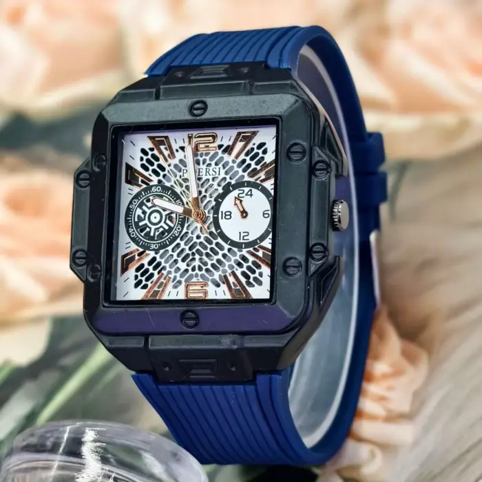 Nouvelle Montre de Luxe Carrée en Silicone pour Homme