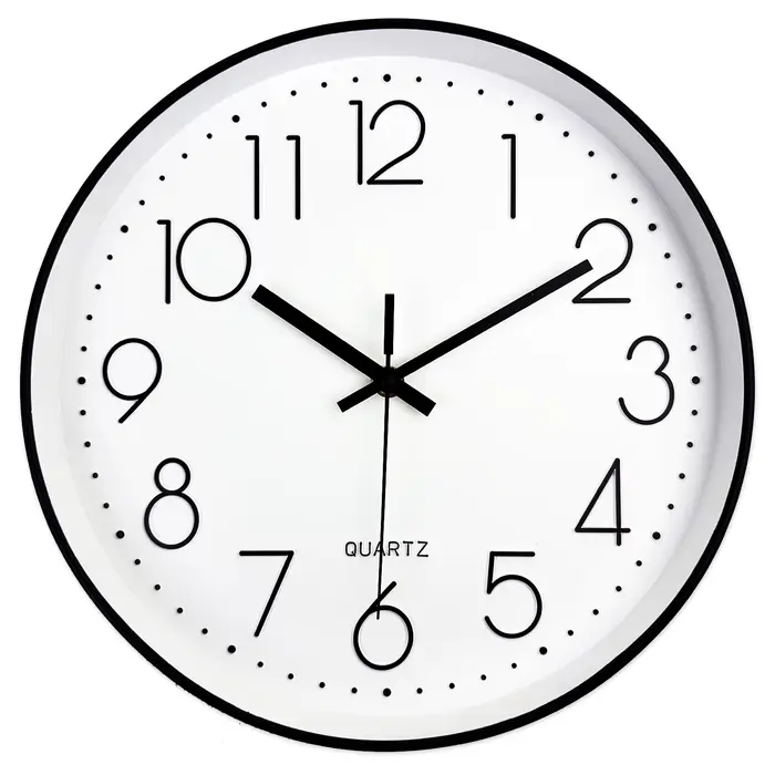 Horloge murale silencieuse à quartz, horloge murale numérique moderne ronde tridimensionnelle, horlo