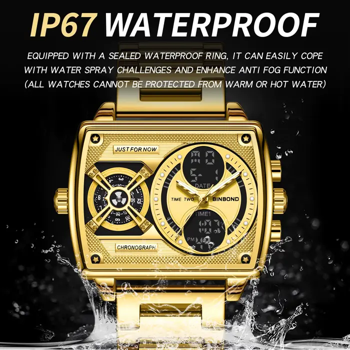 Montres à quartz précises multifonctions BINBOND pour hommes