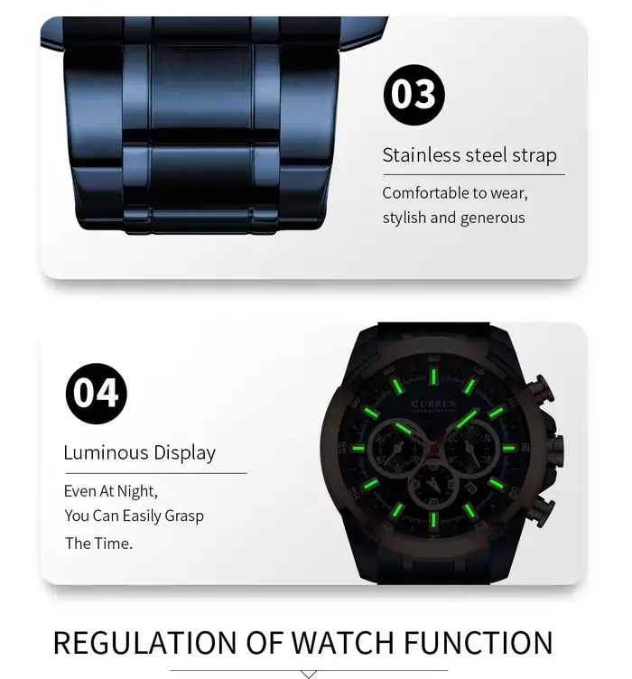 CURREN montre à Quartz pour hommes Top marque de luxe mode affaires montres en acier étanche homme Sport montre-bracelet Relogio Masculino