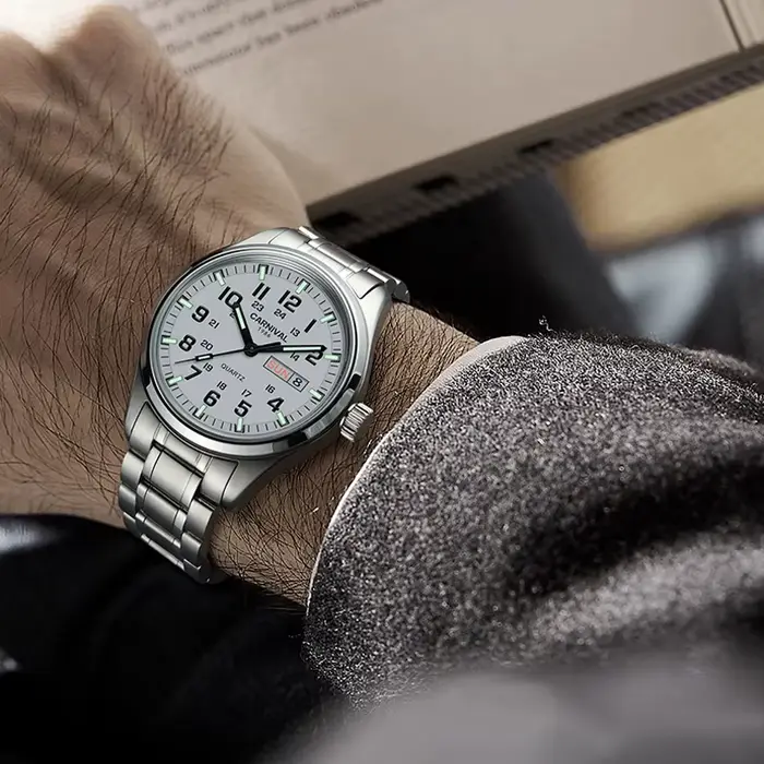 Carnival-Montre de luxe en acier inoxydable pour homme
