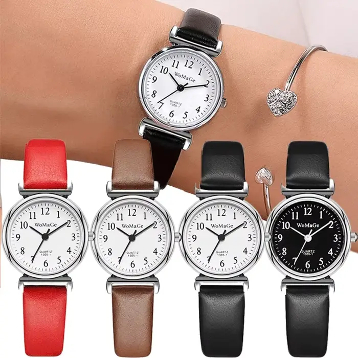 Femmes montres Vintage petit cadran montre bracelet en cuir doux décontracté dames Quartz horloge
