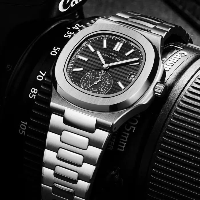 DIDUN hommes montres haut de gamme de luxe affaires montre en acier inoxydable mâle militaire Quartz chronographe