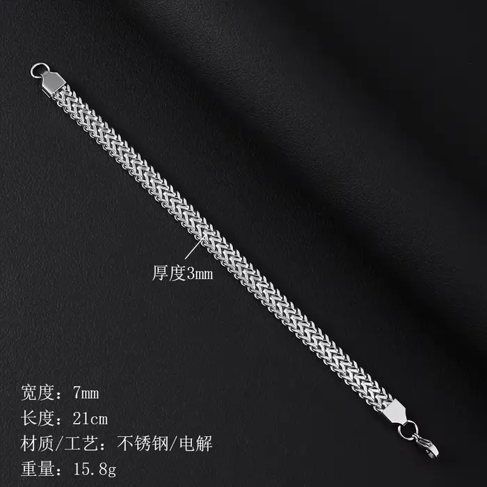 Bracelet tressé en acier inoxydable pour hommes
