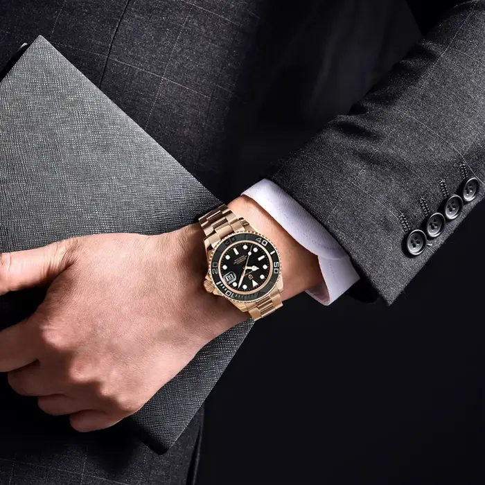 PAGANI DESIGN montre pour hommes automatique mécanique de luxe or Rose cadre rotatif en céramique montres d'affaires pour homme reloj hombre