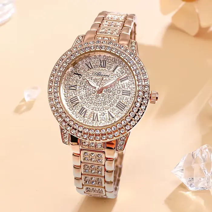 Brillant diamant montre de luxe femmes marque Quartz or Bracelet montres dames Zircon cristal haut élégant montre-Bracelet horloge cadeaux