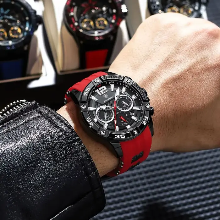 POEDAGAR Original mode hommes montres étanche lumineux chronographe Date sport homme montre-bracelet de haute qualité
