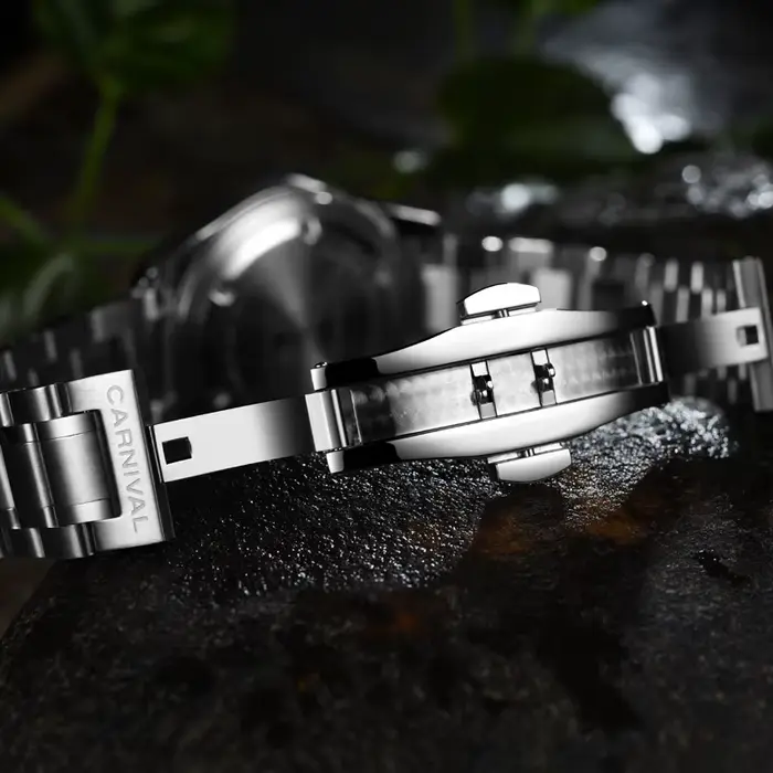 Carnival-Montre de luxe en acier inoxydable pour homme