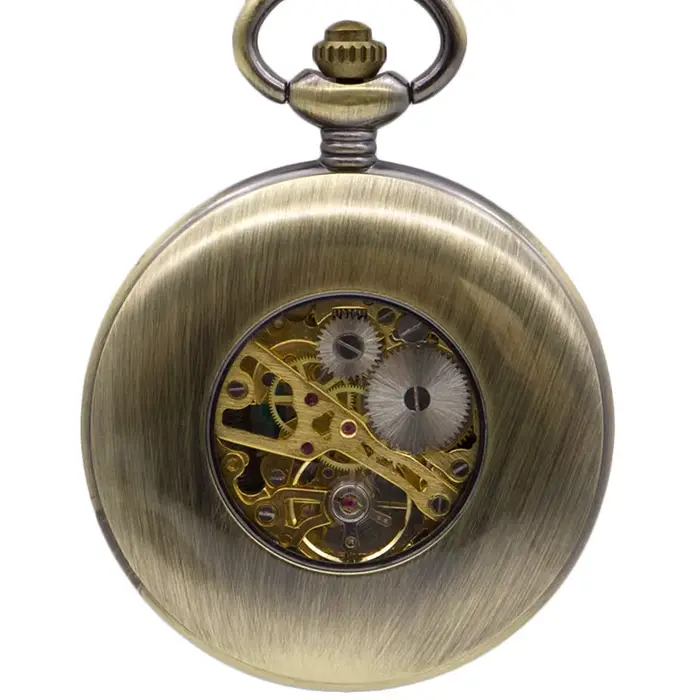 Montre de poche mécanique en Bronze pour hommes et femmes