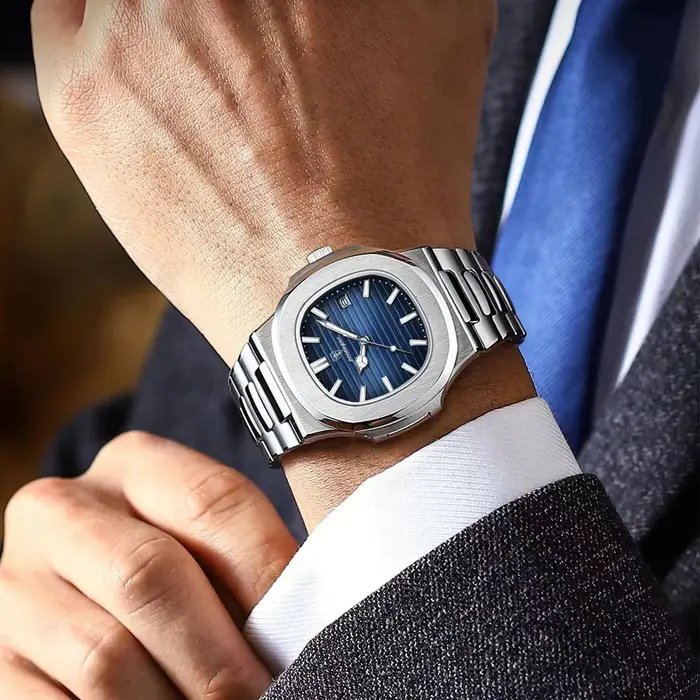 POEDAGAR marque de luxe hommes montre-bracelet à Quartz en acier inoxydable étanche lumineux Date ho